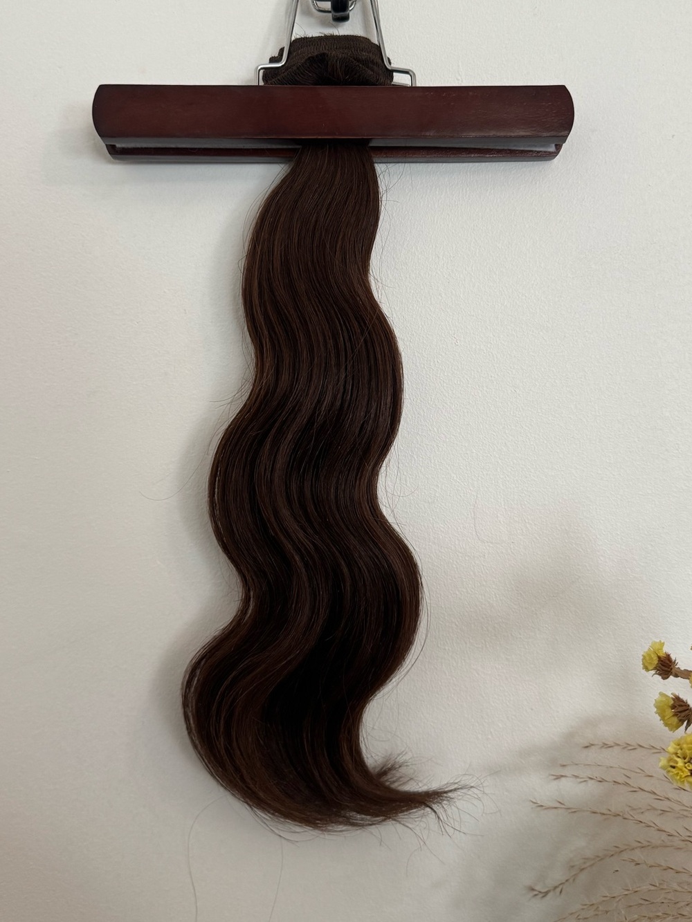 100% Human Hair Weft Extensions Medium Brown 18” Thick Ends Body Wave